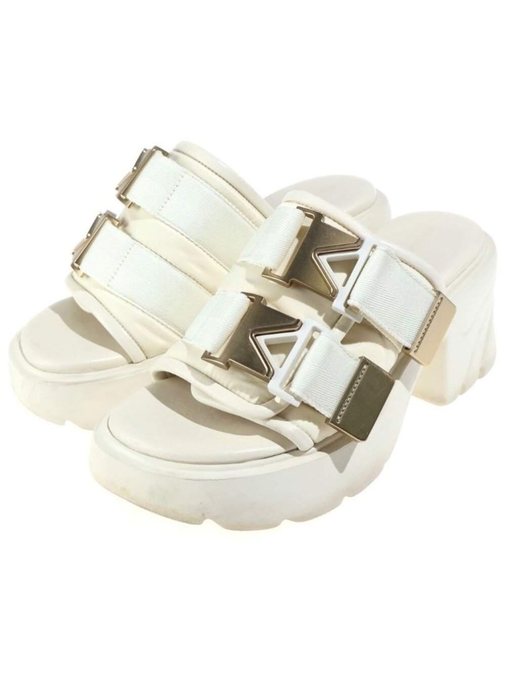 Bottega Veneta Double Belt Flash Flat Sandals Ivory